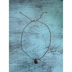 VTG Roxy Heart Logo Pendant Necklace With Adjustable Cord Silver-Tone Finish Y2K